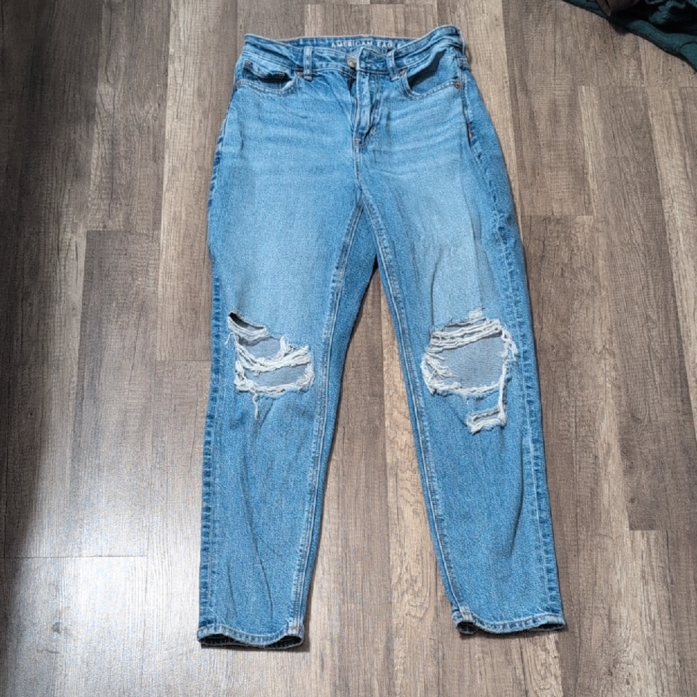 Distressed Blue Jeans
